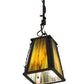Meyda Lighting Barbed Wire 9" Timeless Bronze Mini Pendant Light With Green & Brown Art Shade Glass
