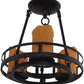Meyda Lighting Barbury 12" 3-Light Textured Black Semi-flush Mount Ceiling Light With Amber Faux Candlelight