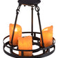 Meyda Lighting Barbury 12" 3-Light Textured Black Semi-flush Mount Ceiling Light With Amber Faux Candlelight