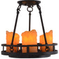 Meyda Lighting Barbury 12" 3-Light Textured Black Semi-flush Mount Ceiling Light With Amber Faux Candlelight