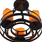 Meyda Lighting Barbury 12" 3-Light Textured Black Semi-flush Mount Ceiling Light With Amber Faux Candlelight