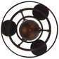 Meyda Lighting Barbury 12" 3-Light Textured Black Semi-flush Mount Ceiling Light With Amber Faux Candlelight