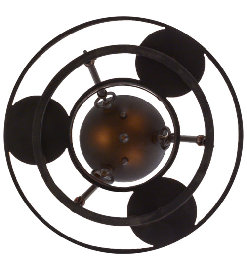 Meyda Lighting Barbury 12" 3-Light Textured Black Semi-flush Mount Ceiling Light With Amber Faux Candlelight