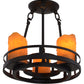 Meyda Lighting Barbury 12" 3-Light Textured Black Semi-flush Mount Ceiling Light With Amber Faux Candlelight