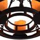 Meyda Lighting Barbury 12" 3-Light Textured Black Semi-flush Mount Ceiling Light With Amber Faux Candlelight