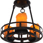 Meyda Lighting Barbury 12" 3-Light Textured Black Semi-flush Mount Ceiling Light With Amber Faux Candlelight