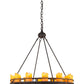 Meyda Lighting Barbury 32" 12-Light Dark Roast Chandelier With Amber Faux Candlelight