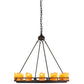 Meyda Lighting Barbury 32" 12-Light Dark Roast Chandelier With Amber Faux Candlelight