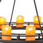 Meyda Lighting Barbury 32" 12-Light Dark Roast Chandelier With Amber Faux Candlelight