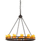 Meyda Lighting Barbury 32" 12-Light Dark Roast Chandelier With Amber Faux Candlelight