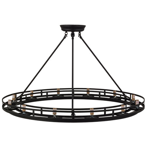 Meyda Lighting Barbury 36" 12-Light Textured Black Semi-flush Mount Ceiling Light Hardware
