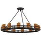 Meyda Lighting Barbury 36" 12-Light Textured Black Semi-flush Mount Ceiling Light With Amber Faux Candlelight