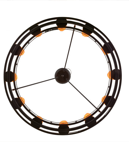 Meyda Lighting Barbury 36" 12-Light Textured Black Semi-flush Mount Ceiling Light With Amber Faux Candlelight