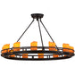 Meyda Lighting Barbury 36" 12-Light Textured Black Semi-flush Mount Ceiling Light With Amber Faux Candlelight