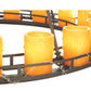 Meyda Lighting Barbury 48" 18-Light Wrought Iron Barbed Wire Chandelier With Amber Faux Candlelight