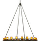 Meyda Lighting Barbury 60" 20-Light Timeless Bronze Chandelier With Frosted Amber Shade Glass