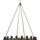 Meyda Lighting Barbury 60" 20-Light Timeless Bronze Chandelier With Frosted Amber Shade Glass