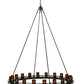 Meyda Lighting Barbury 60" 20-Light Timeless Bronze Chandelier With Frosted Amber Shade Glass