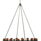 Meyda Lighting Barbury 60" 20-Light Timeless Bronze Chandelier With Frosted Amber Shade Glass