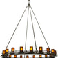 Meyda Lighting Barbury 60" 20-Light Timeless Bronze Chandelier With Frosted Amber Shade Glass
