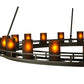Meyda Lighting Barbury 60" 20-Light Timeless Bronze Chandelier With Frosted Amber Shade Glass