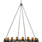 Meyda Lighting Barbury 60" 20-Light Timeless Bronze Chandelier With Frosted Amber Shade Glass