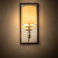 Meyda Lighting Barfleur 8" Brass Tint Wall Sconce With Satin Cream Textrene Shade
