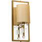 Meyda Lighting Barfleur 8" Brass Tint Wall Sconce With Satin Cream Textrene Shade