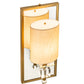 Meyda Lighting Barfleur 8" Brass Tint Wall Sconce With Satin Cream Textrene Shade
