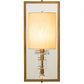 Meyda Lighting Barfleur 8" Brass Tint Wall Sconce With Satin Cream Textrene Shade