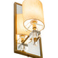 Meyda Lighting Barfleur 8" Brass Tint Wall Sconce With Satin Cream Textrene Shade