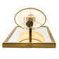 Meyda Lighting Barfleur 8" Brass Tint Wall Sconce With Satin Cream Textrene Shade