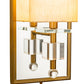 Meyda Lighting Barfleur 8" Brass Tint Wall Sconce With Satin Cream Textrene Shade