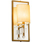 Meyda Lighting Barfleur 8" Brass Tint Wall Sconce With Satin Cream Textrene Shade