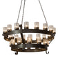 Meyda Lighting Barnstable 72" 30-Light 2-Tier Bronze Chandelier With Clear Seeded Shade Glass