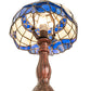 Meyda Lighting Baroque 13" Mahogany Bronze Mini Table Lamp With Multi-Colored Shade Glass