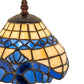 Meyda Lighting Baroque 13" Mahogany Bronze Mini Table Lamp With Multi-Colored Shade Glass