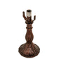 Meyda Lighting Baroque 13" Mahogany Bronze Mini Table Lamp With Multi-Colored Shade Glass