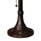 Meyda Lighting Baroque 17" Mahogany Bronze Accent Table Lamp With Blue & Beige Shade Glass
