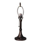 Meyda Lighting Baroque 17" Mahogany Bronze Accent Table Lamp With Blue & Beige Shade Glass