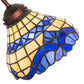Meyda Lighting Baroque 18" Mahogany Bronze Desk Table Lamp With Beige & Blue Stained Shade Glass