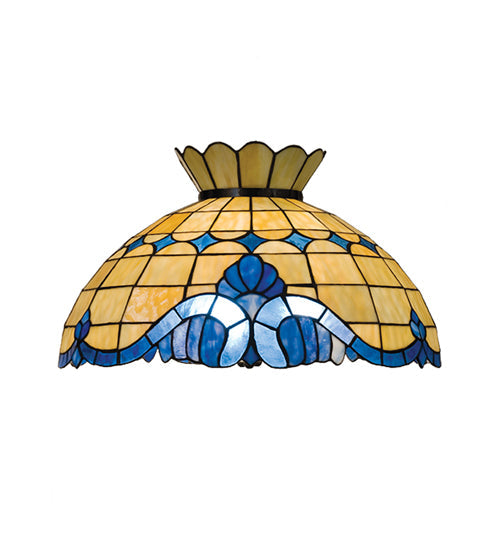 Meyda Lighting Baroque 20"W x 12"H Amber and Blue Shade Glass