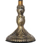 Meyda Lighting Baroque 5" Antique Brass Micro Mini Table Lamp With Beige & Ruby Stained Shade Glass