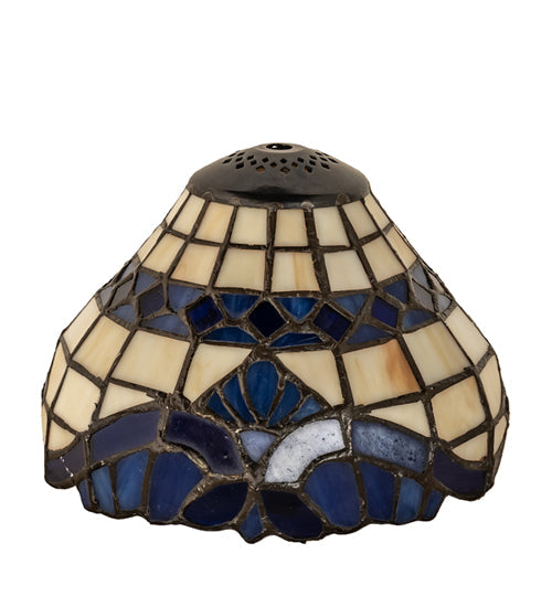 Meyda Lighting Baroque 7" Beige & Blue Shade Glass