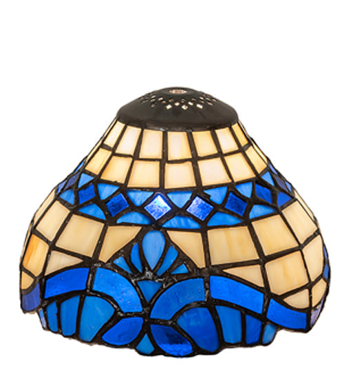 Meyda Lighting Baroque 7" Beige & Blue Shade Glass