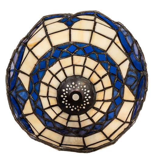 Meyda Lighting Baroque 7" Beige & Blue Shade Glass
