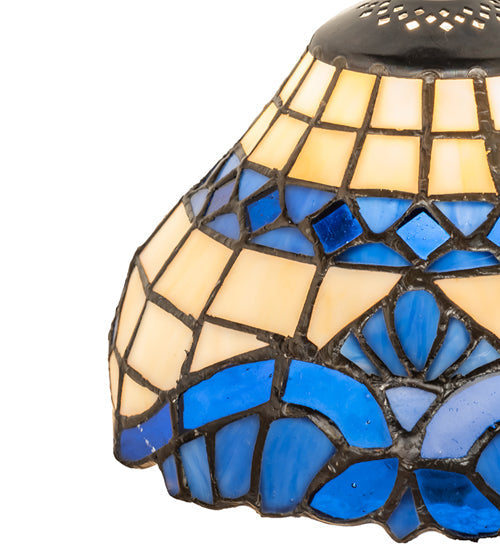Meyda Lighting Baroque 7" Beige & Blue Shade Glass