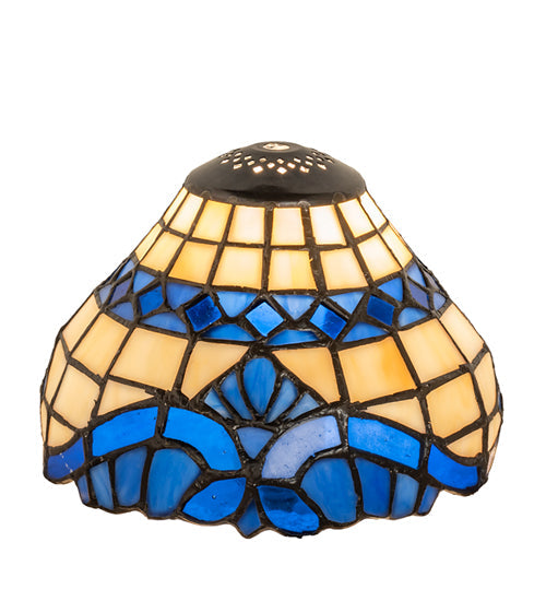 Meyda Lighting Baroque 7" Beige & Blue Shade Glass