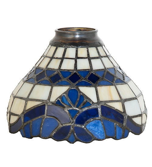 Meyda Lighting Baroque 7" Blue & Beige Shade Glass