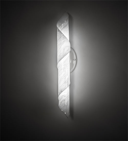 Meyda Lighting Barquillo 5" Gloss White Wall Sconce With White Angelwing Idalight Shade